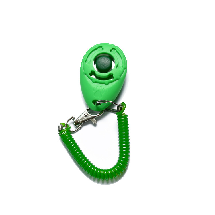 椭圆形响片宠物训练器训犬响片训狗器宠物狗狗训练响绿色手环按键