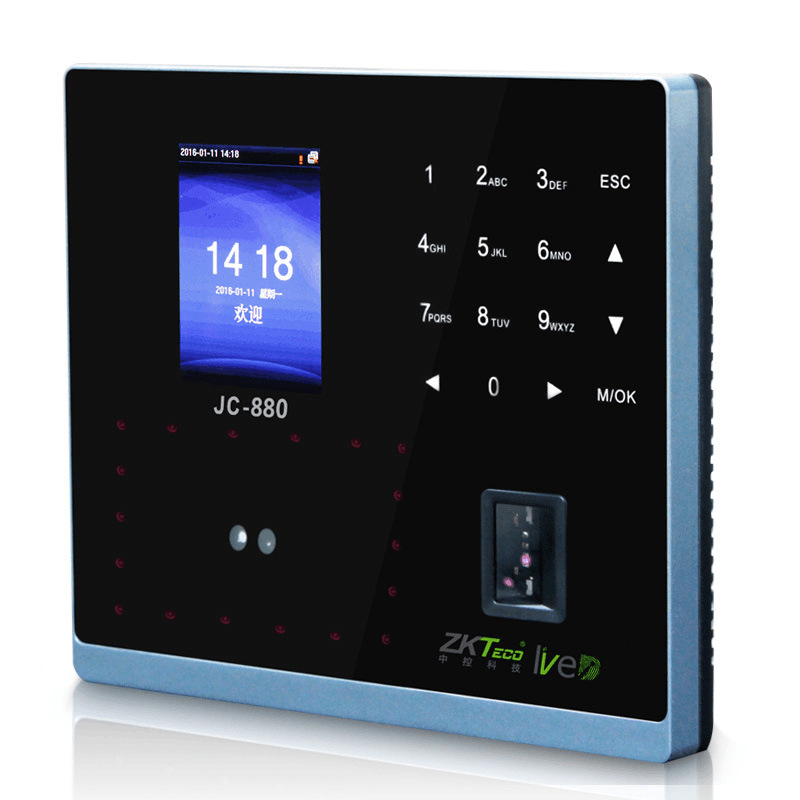 中控智慧jc880zktech fa200人脸指纹密码刷卡考勤门禁功能一体机