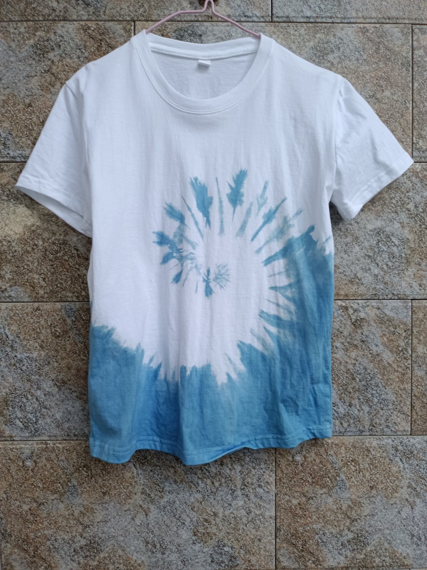 白族扎染儿童短袖手工扎染儿童t恤转开海浪款-阿里巴巴