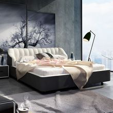 预顾真皮床双人床1.8米现代简约主卧婚床小户型1.5米欧式皮艺床