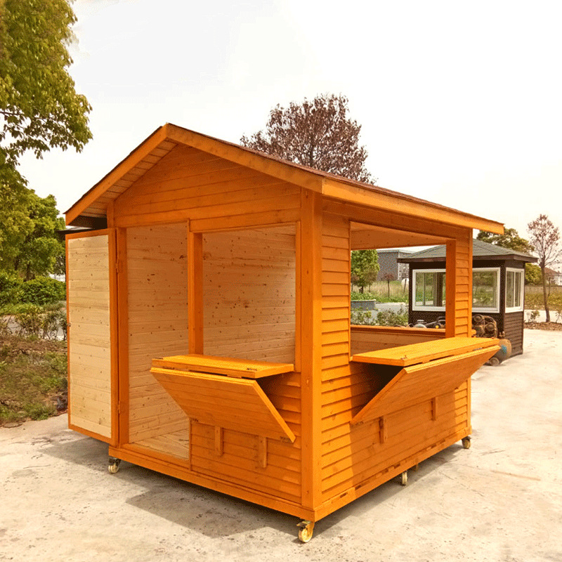 户外防腐木小木屋农家乐移动木屋景区售货亭别墅休闲庭院木质岗亭