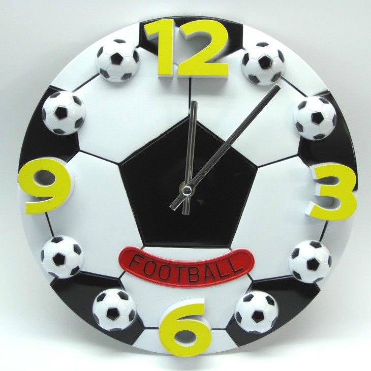 12英寸足球篮球挂钟创意个性钟表世界杯礼品客厅卧室静音钟批发