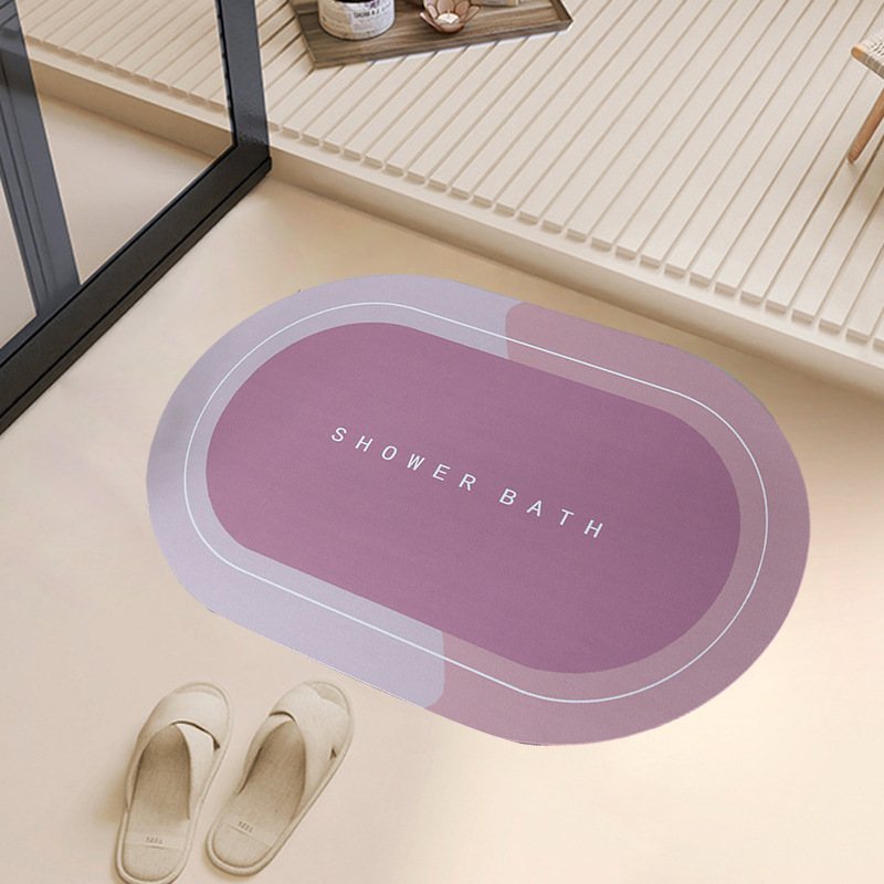 Simple Diatom Mud Floor Mat Bathroom Non-Slip Absorbent Mat Toilet Soft Mat Bathroom Door Carpet Bathroom Floor Mat