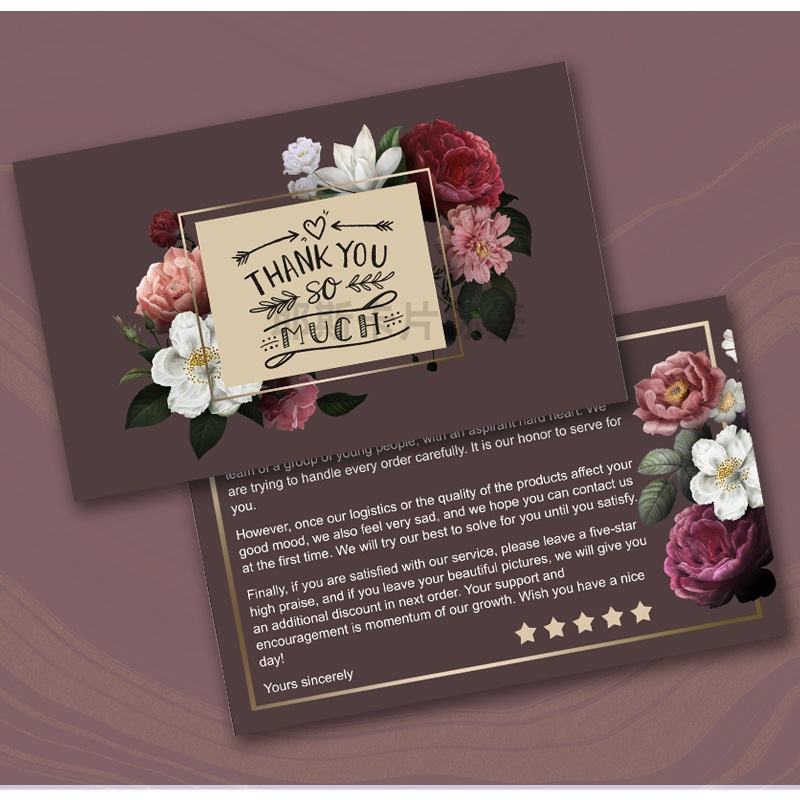 英文好评卡感谢信跨境电商折扣券wish售后服务卡礼品保修卡合格证