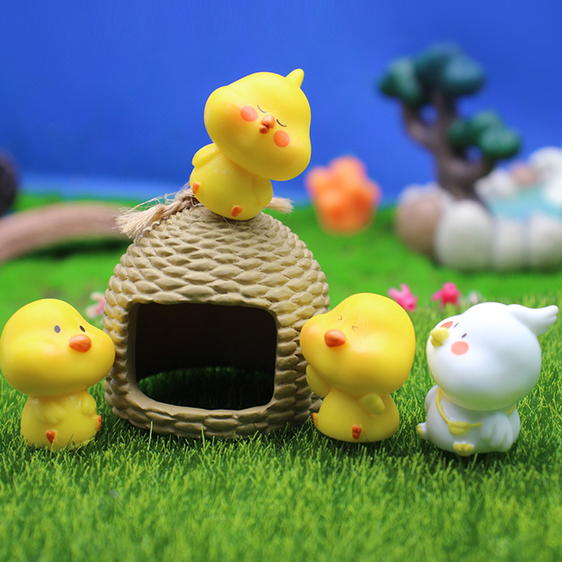 Micro Landscape Small Ornaments Cute Chicken Animal Landscaping Decoration Resin Crafts Home Decorations Wholesale