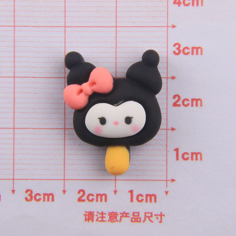 Handmade DIY Cartoon Black Kromi Resin Accessories Hairpin Ornament Cream Glue Phone Case Material Package Wholesale