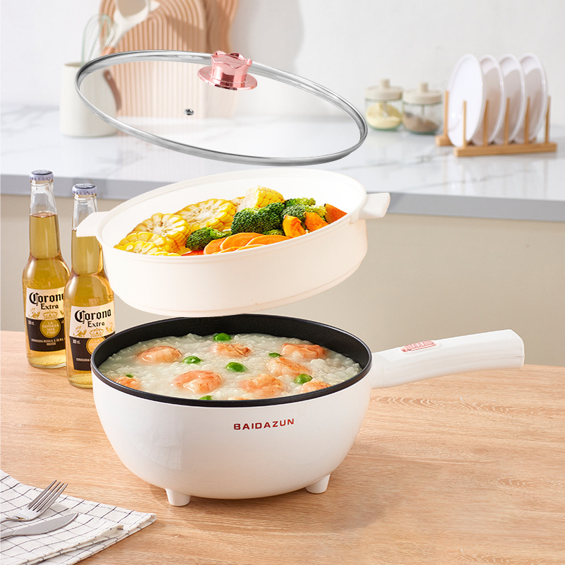 家用电炒锅一体式电火锅多功能电煮锅炒煎蒸煮不粘锅大容量电热锅