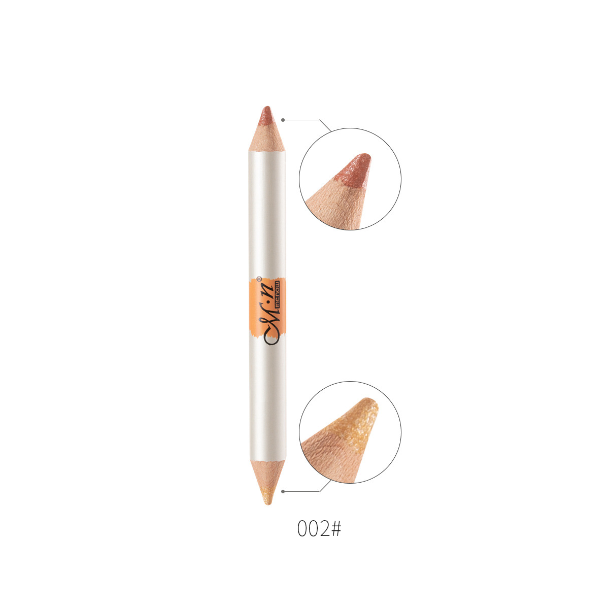 Menow Miele Eyes and Face Brightening Crouching Silkworm Double-Headed Highlight Stick Pearlescent Champagne Gold Eyeliner Pen P154 with Penknife