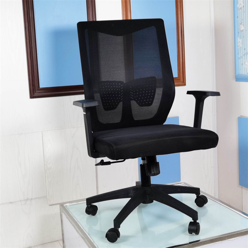 黑色网布转椅办公室电脑椅卡位员工桌椅组合新款家用人体工学转椅