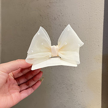 发夹女童立体珍珠蝴蝶结发卡头饰甜美可爱宝宝发饰儿童头花顶夹子