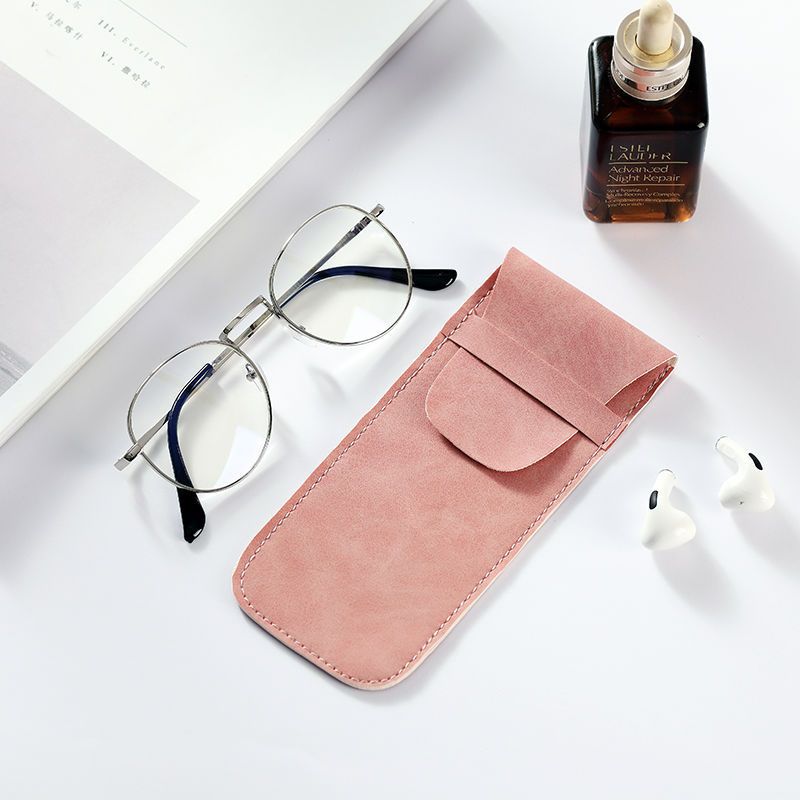 Glasses Bag Retro Soft Leather Portable and Simple Leather Sunglasses Bag Korean Style Portable Protection Reading Glasses Storage Leather Case