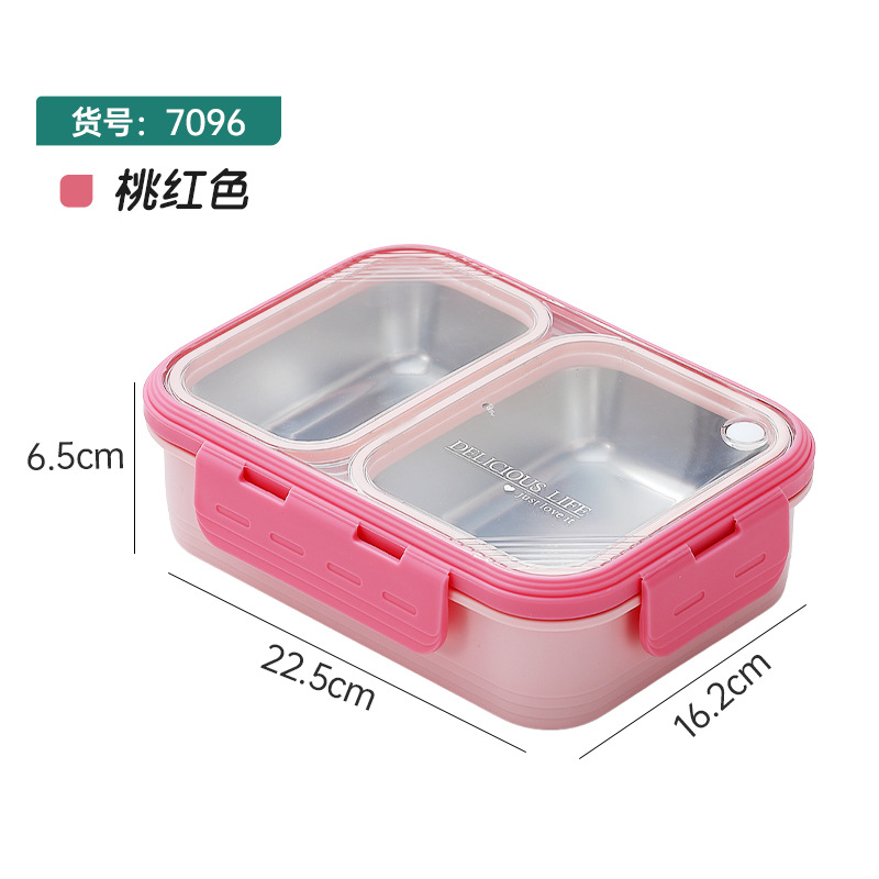 Japanese 304 Stainless Steel Snack Plate Sealed with Chopstick and Spoon Separated Lunch Box Canteen Divided Lunch Box