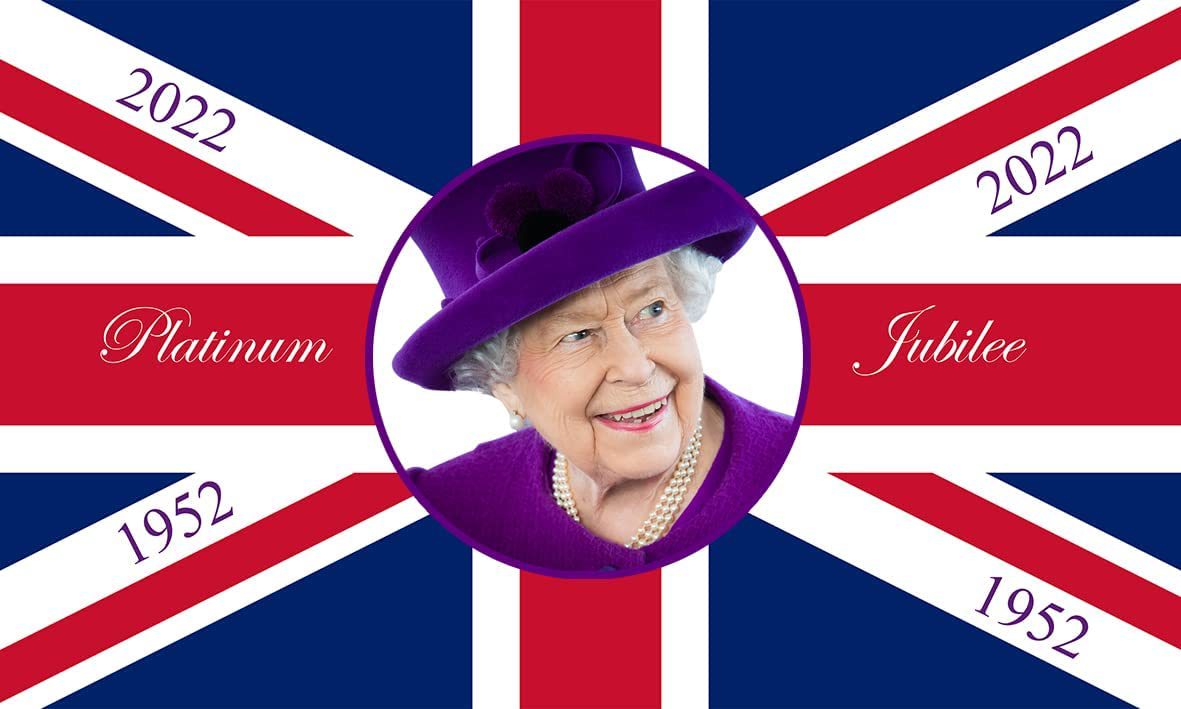 跨境英国周年庆典活动英国女王旗帜国旗方形横幅背景布可按需设计