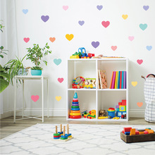 跨境彩色爱心墙贴女孩卧室 托儿所幼儿园装饰贴纸儿童房装饰墙贴