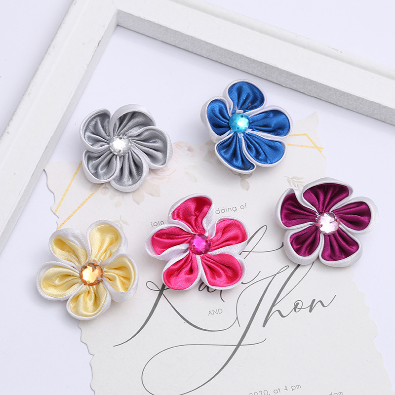 Double-Layer Silk Handmade Flower DIY Ornament Children Headwear Accessories Clothing Accessories Bag Accessories Wholesale Brooch