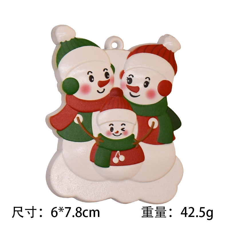 Christmas Pendant New Christmas Snowman Family Decorations Cartoon Pendant Christmas Tree Resin UV Printing Ornaments