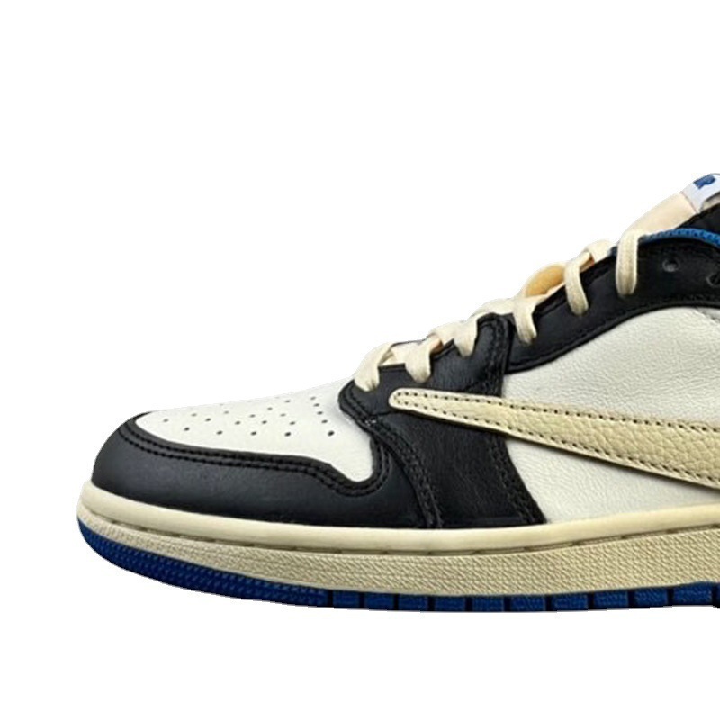 莆田鞋纯原倒钩低帮aj1三方联名ts闪电藤原浩深棕鬼脸男女篮球鞋