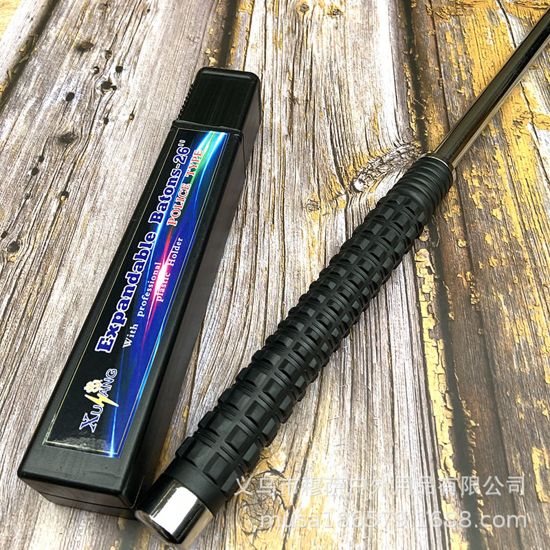 野人谷伸缩甩棍 橡胶三节棍 高硬度悍马甩棍车载防身棍合金刚甩棍