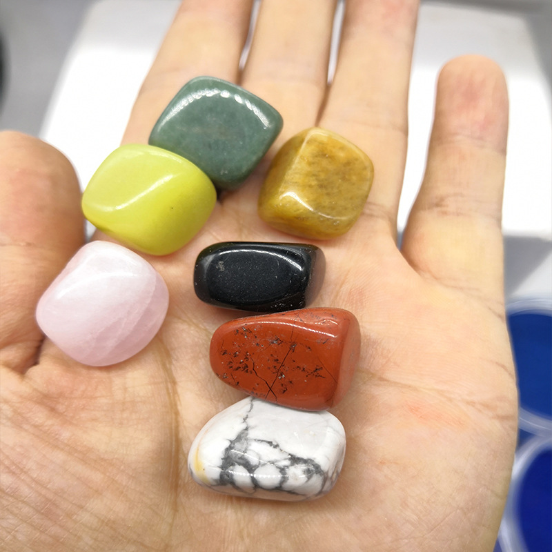 五彩石幸运石抛光石能量石盆栽多肉植物铺面石鱼缸造景小石子单个