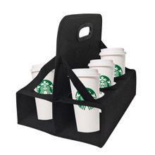 可重复使用可折叠手提咖啡杯外卖袋 隔热杯架Reusable cup holder