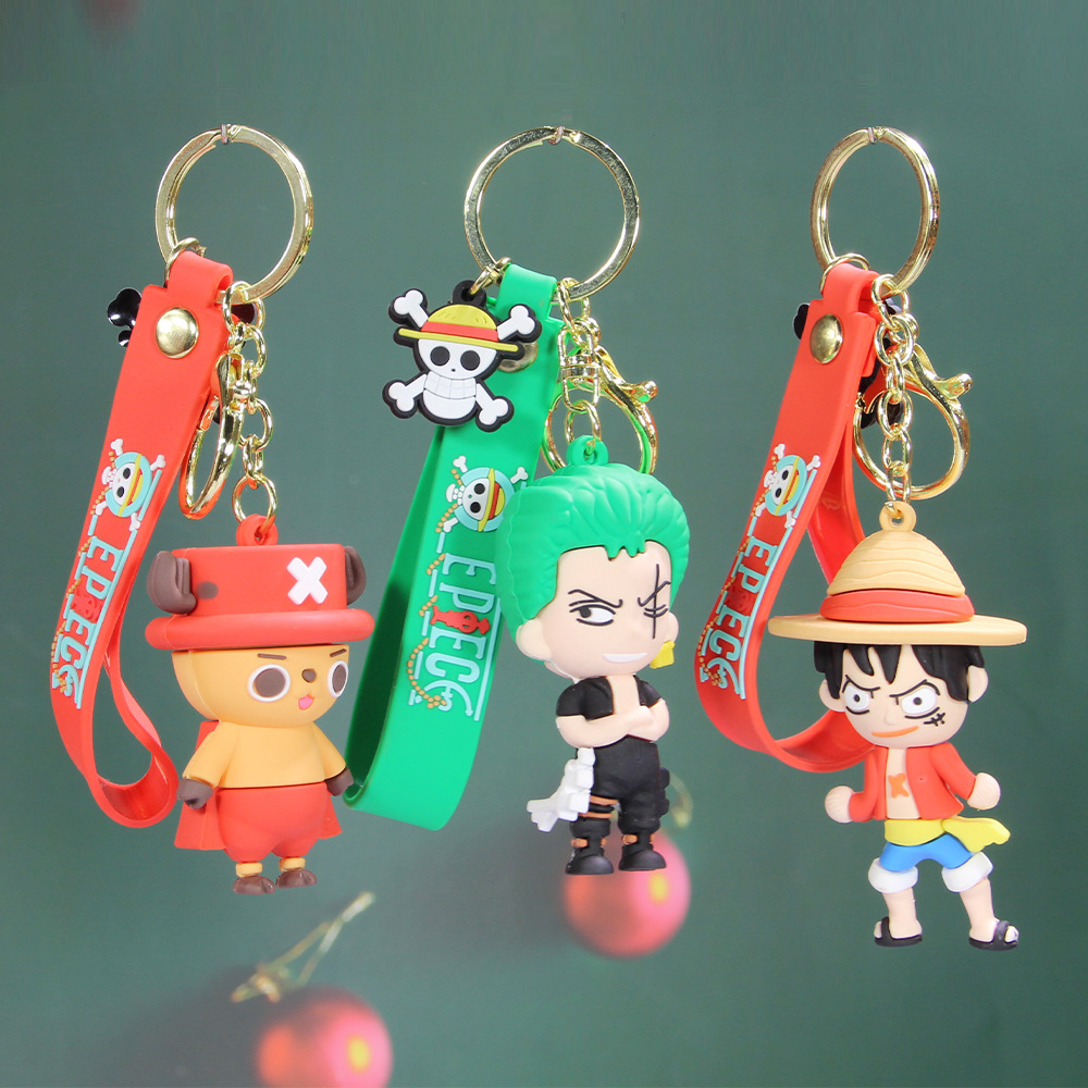 Anime Luffy Key Pendants Wholesale Small Gift Crane Machine Toy Bag Bag Charm Sauron One Piece Keychain