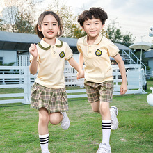 幼儿园园服夏装短袖儿童校服小学生班服学院风运动服夏季套装代发