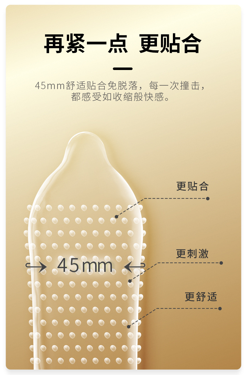 名流45mm超紧大颗粒避孕套超紧g点小号套紧绷型迷你安全套成人性