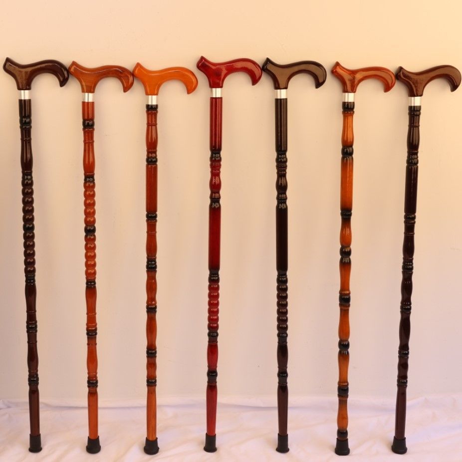 老年人防滑拐杖实木拐棍木质手杖轻便老人拄棍一体捌杖拐扙四脚