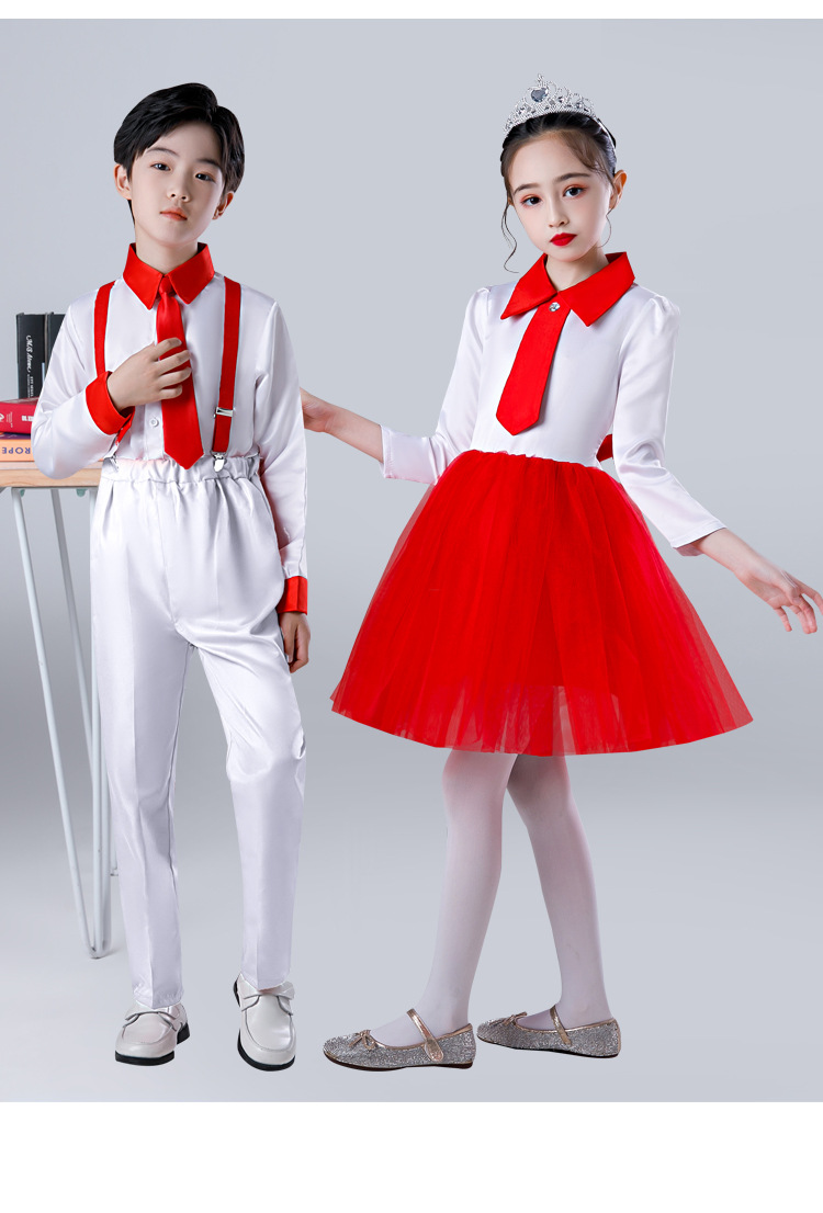 元旦儿童合唱演出服中小学生诗歌朗诵舞台演出服装女童公主裙礼服