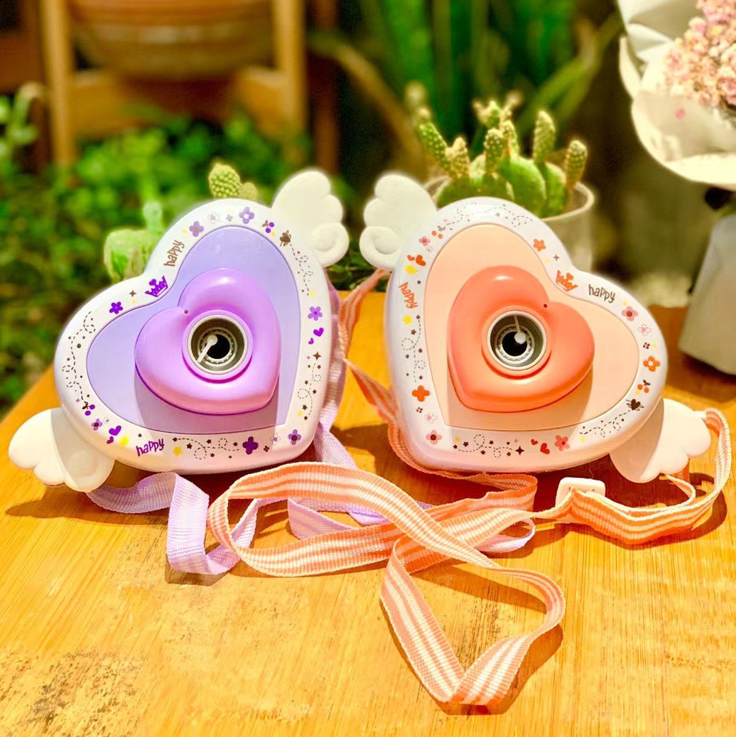 桃心音乐泡泡相机6281爱心闪光吹泡泡过家家广场儿童玩具混批发