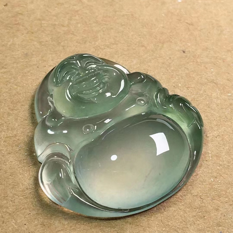 缅甸玉石冰种翡翠玉佛吊坠笑佛公女款佛公玉挂 弥勒佛爷项坠-阿里巴巴