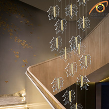 楼梯吊灯现代简约北欧轻奢灯具餐厅艺术复式楼挑空大厅枫叶客厅灯