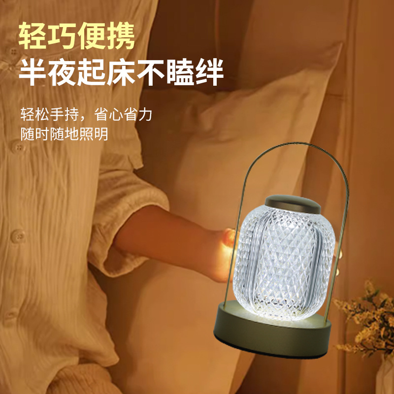 Led Rechargeable Touch Eye Protection Table Lamp Small Night Lamp Household Stall Dormitory Bedside Desktop Outdoor Portable Camping Lantern