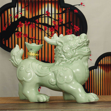 白酒批发 汾杏股份出品瑞麟献福麒麟酒 53度清香型白酒2l礼盒装