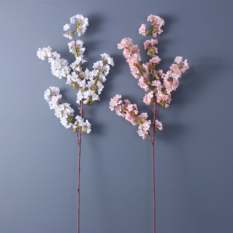 亚马逊跨境仿真樱花高逼真加密樱花枝婚庆装饰假樱花厂家现货批发