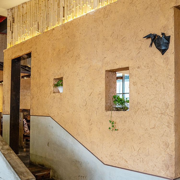 0成交140千克生态稻草漆复古漆夯土墙夯土漆艺术漆墙泥灰泥肌理漆艺术