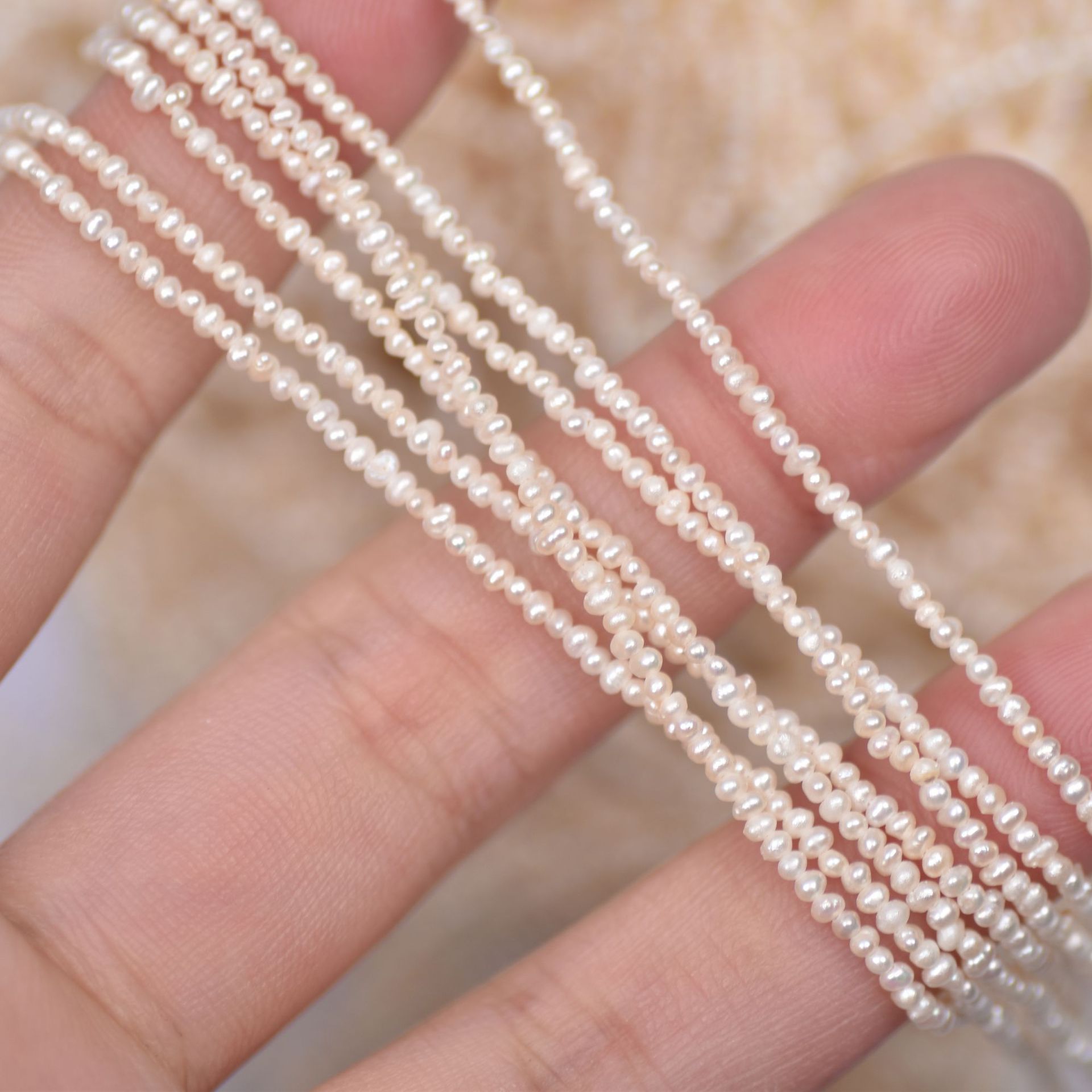 8mm迷你小尺寸白色冲头珍珠天然淡水小珍珠串珠饰品diy材料-阿里巴巴