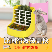 兔子食盒防扒食槽喂食器荷兰猪龙猫饲料碗固定防翻食盆二合一草架