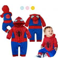 Summer Spring Newborn Baby Boys Rompers Cartoon Spider Man P