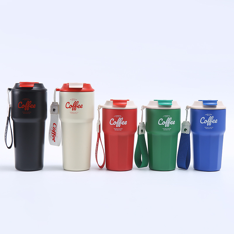 Cross-Border 304 Stainless Steel Coffee Cup Large Capacity Good-looking Double Layer Tumbler Outdoor Vacuum Portable Thermos Cup