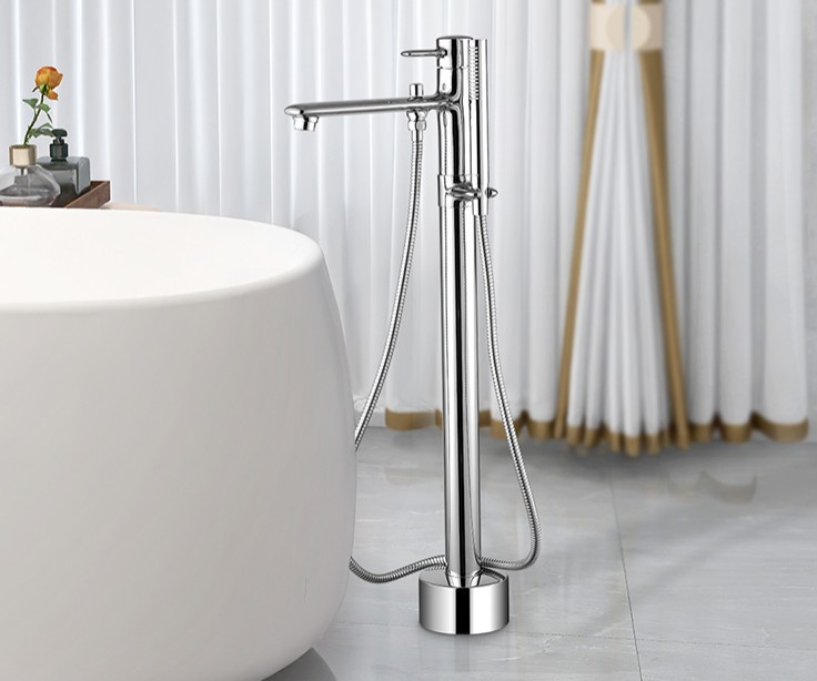 toto独立浴缸水龙头花洒单柄双控落地式铜合金冷热水龙头dm334cfs