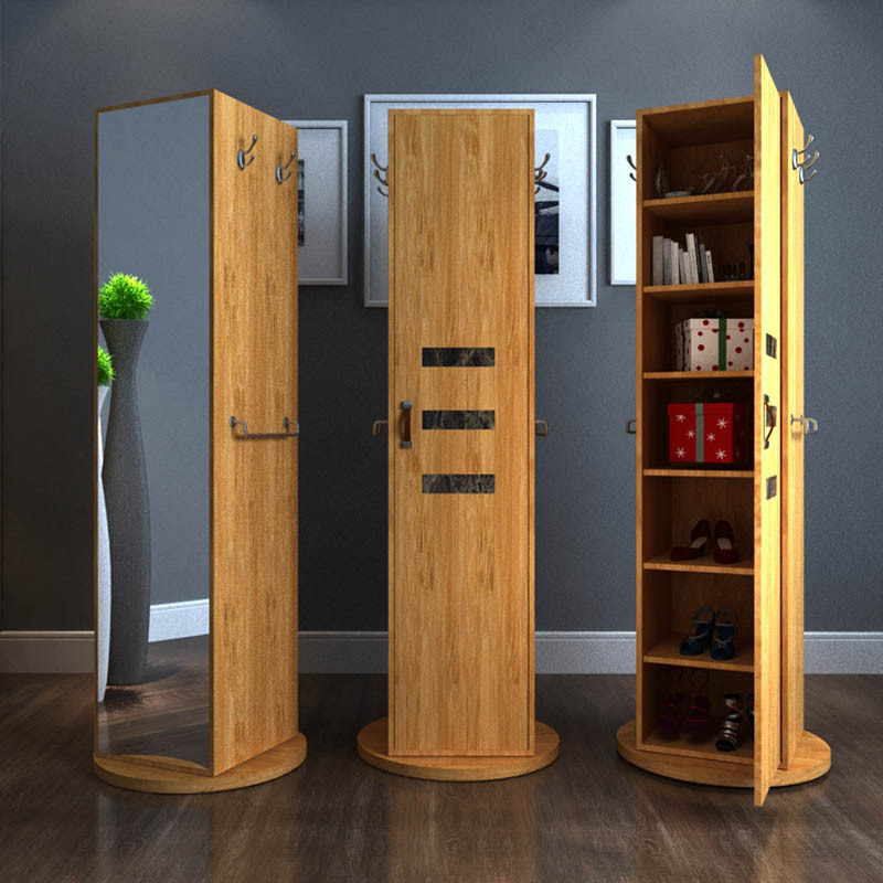 全身试衣镜穿衣镜书柜储物收纳柜多功能旋转柜防爆落地镜家用鞋柜