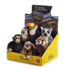 国家地理儿童节日礼物玩具仿真毛绒公仔6款6in热带雨林动物猴玩偶