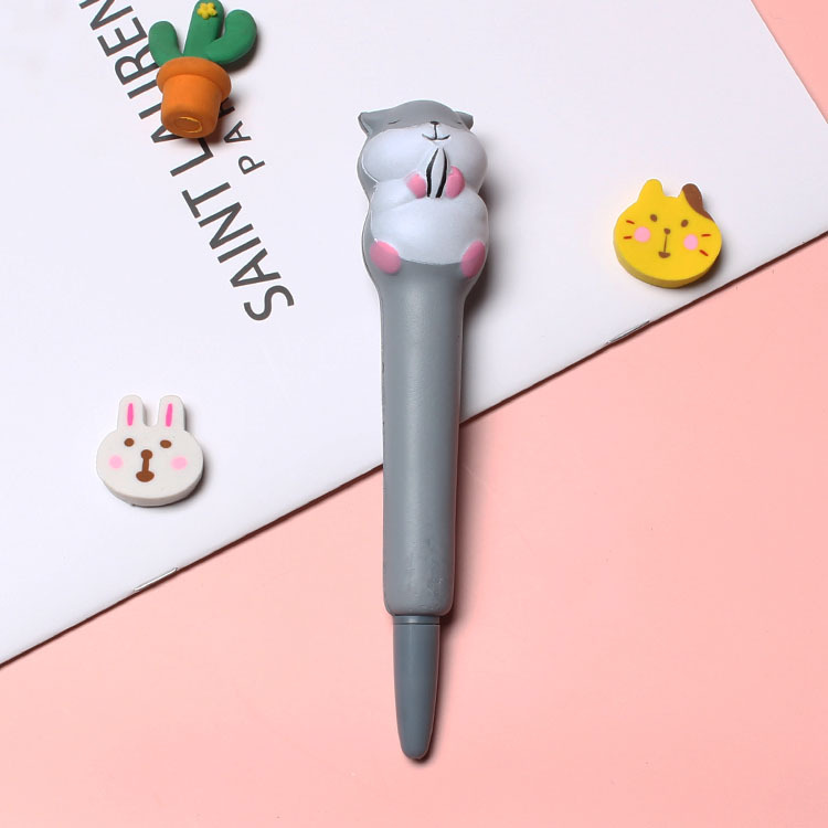 Cute Decompression Pen Squeezing Toy Gel Pen Student School Supplies Cartoon Creative Stationery Soft Decompression Pen