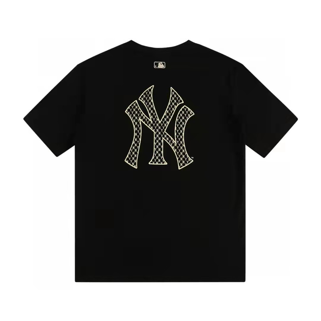 mlb短袖女2022夏季新款时尚宽松印花ny大标半袖t恤男情侣刺绣上衣