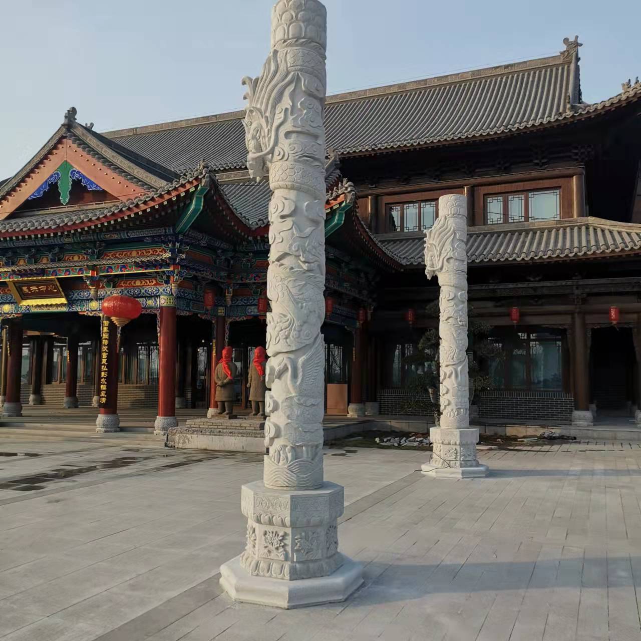 石雕华表 罗马柱花岗岩盘龙柱 浮雕龙珠文化柱广场石柱子园林景区