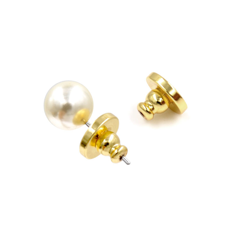 Copper Frisbee Earplug 18K Gold Plating Bullet UFO Metal Lathe Ear Studs Stick Earring Lettering Fixed Logo Ear Force