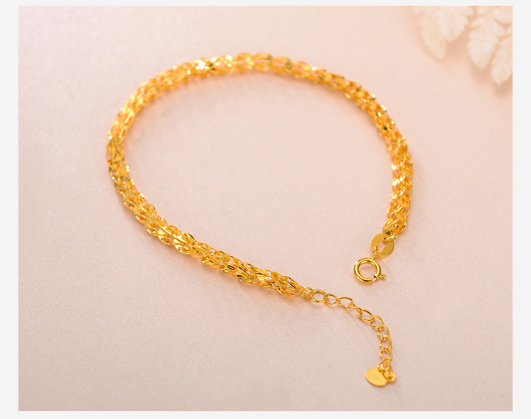 玛菲洛珠宝18k金凤尾手链女 au750黄金黄调节细链气质引流爆款