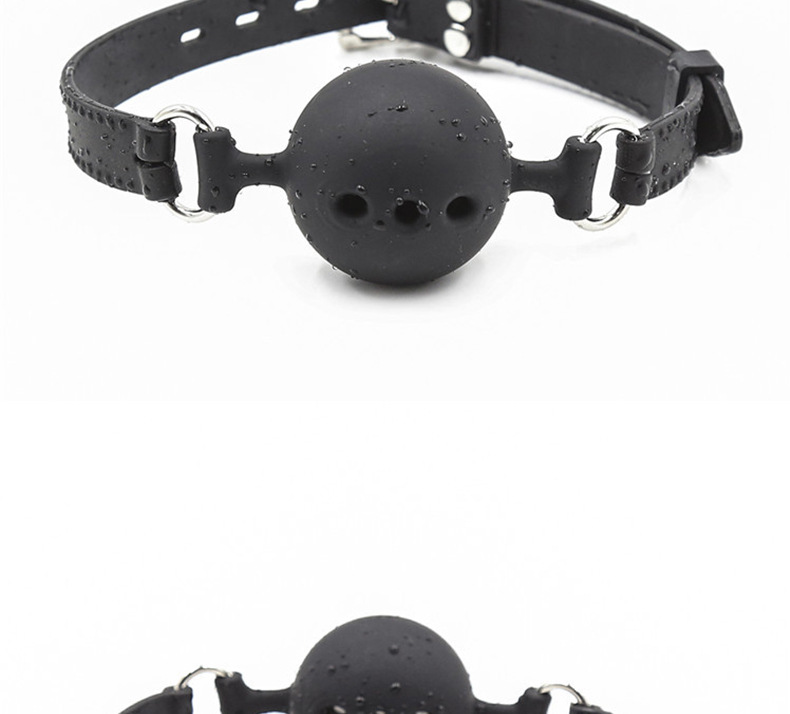 sm硅胶情趣女性用口球性夫妻挑逗带孔嘴塞另类成人男皮革玩具代发