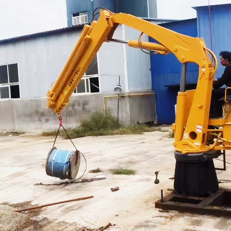 厂家2吨3吨液压折臂吊 车载式电动起重机小型折叠伸缩臂 折叠吊机